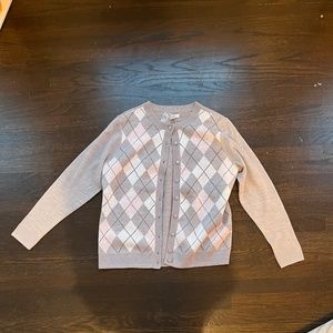 rhombus pattern sweater cardigan